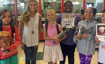 Emma Laughter with students