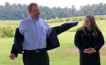 Chuck Edwards puts on his FFA jacket