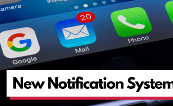 phone app background with "new notification" text