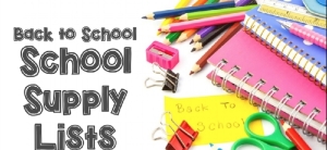 School supply list clipart