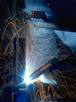 Welder welding