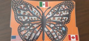 collage of students in the shape of a butterfly