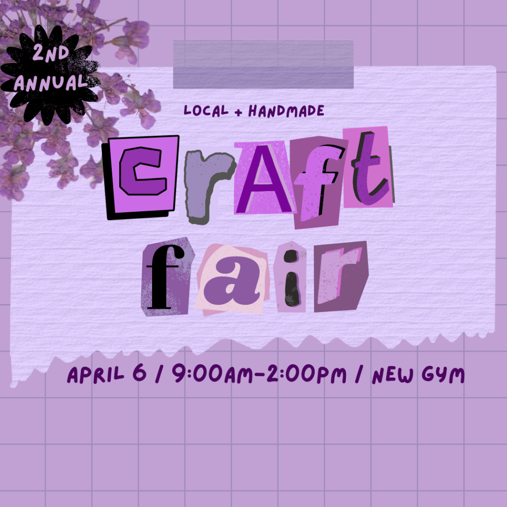 Craft Fair promo ad with flowers