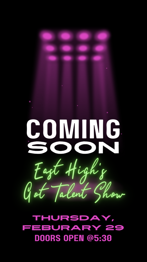 Talent Show flyer with lights and text