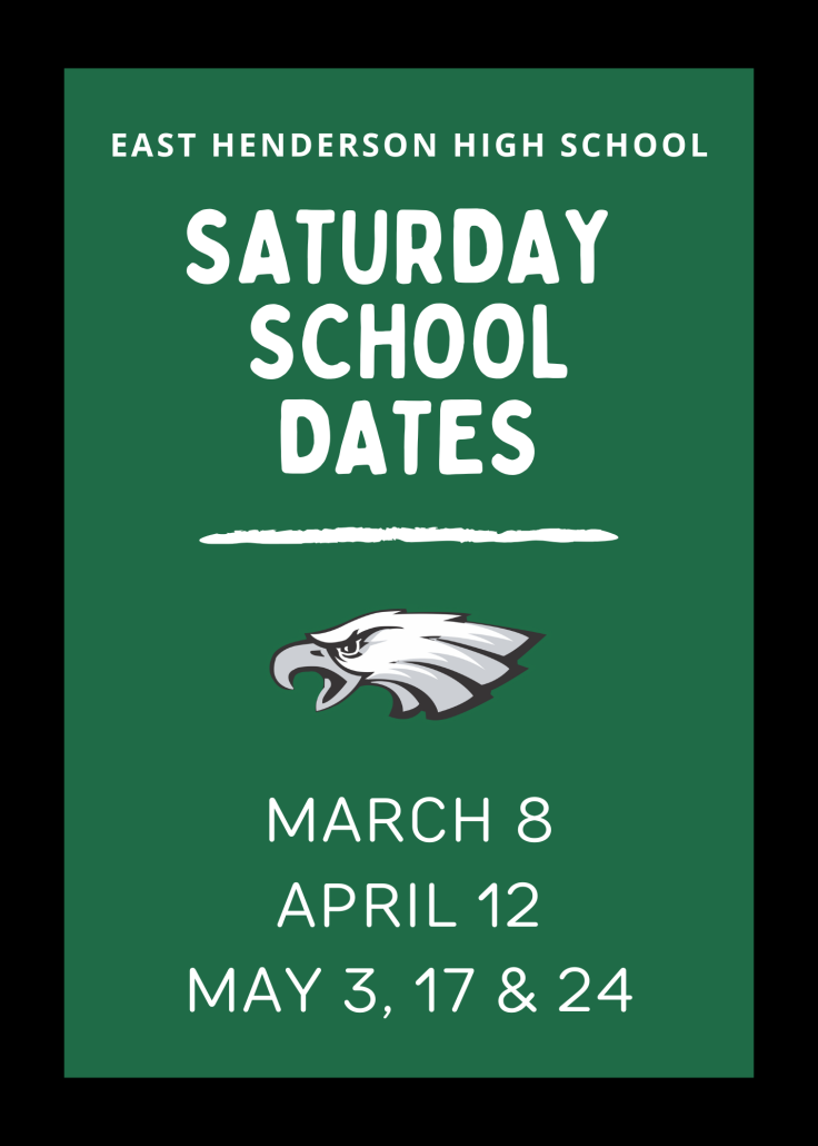 Saturday School dates list with Eagle logo