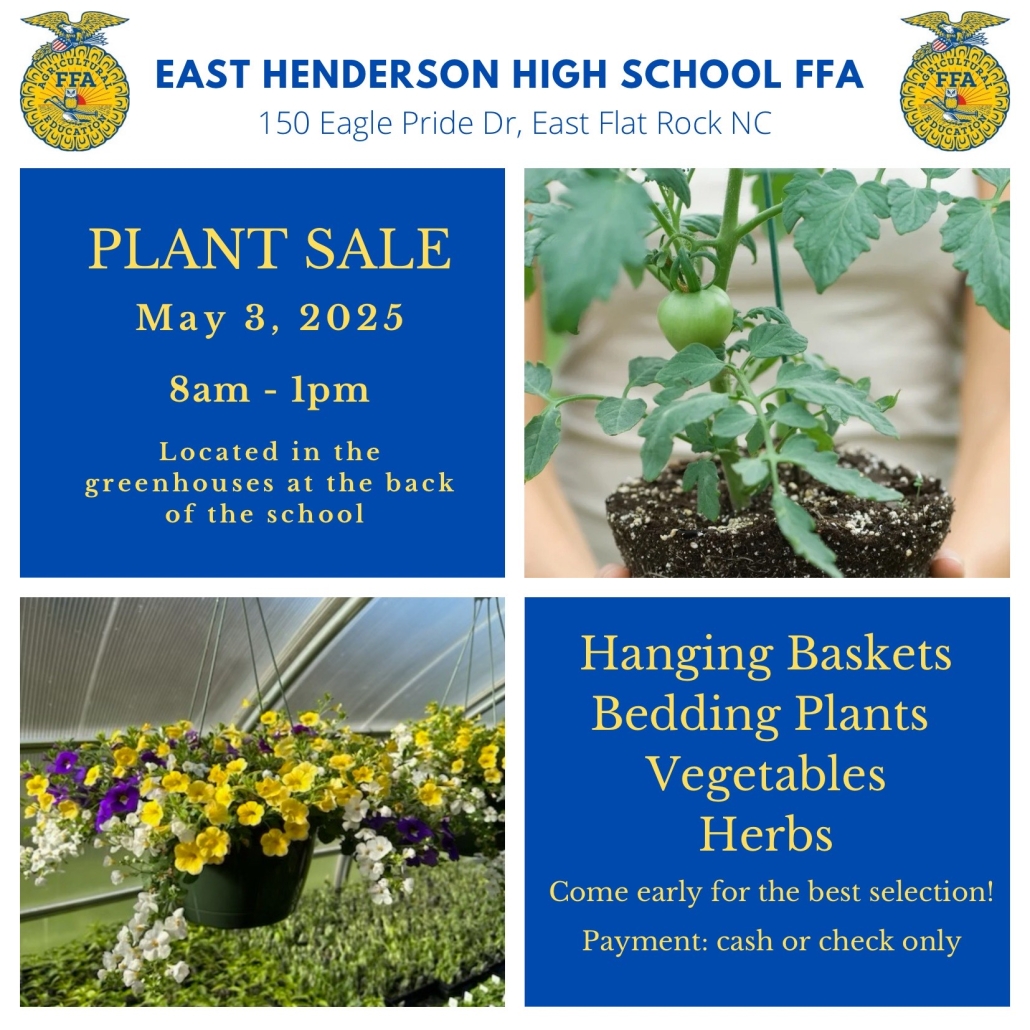 FFA Plant Sale info with plants and FFA logo