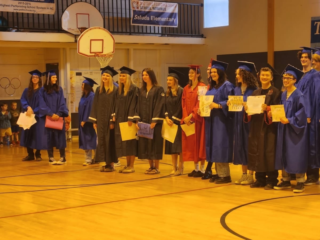 graduates in elementary gym