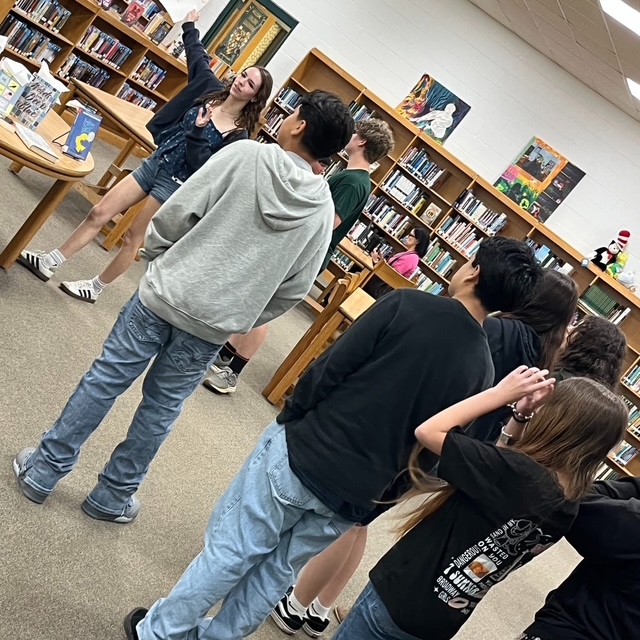tour group in the library 2