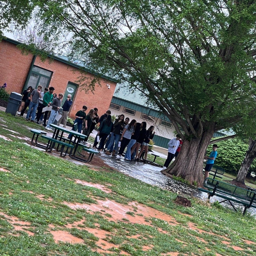 tour group by the senior circle