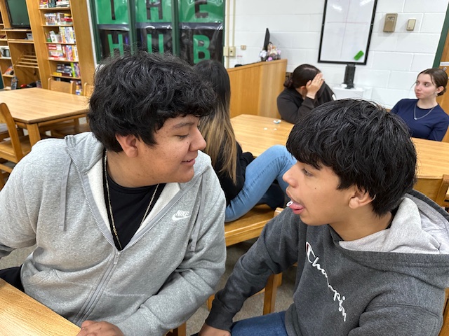Diego checking out another student's mouth