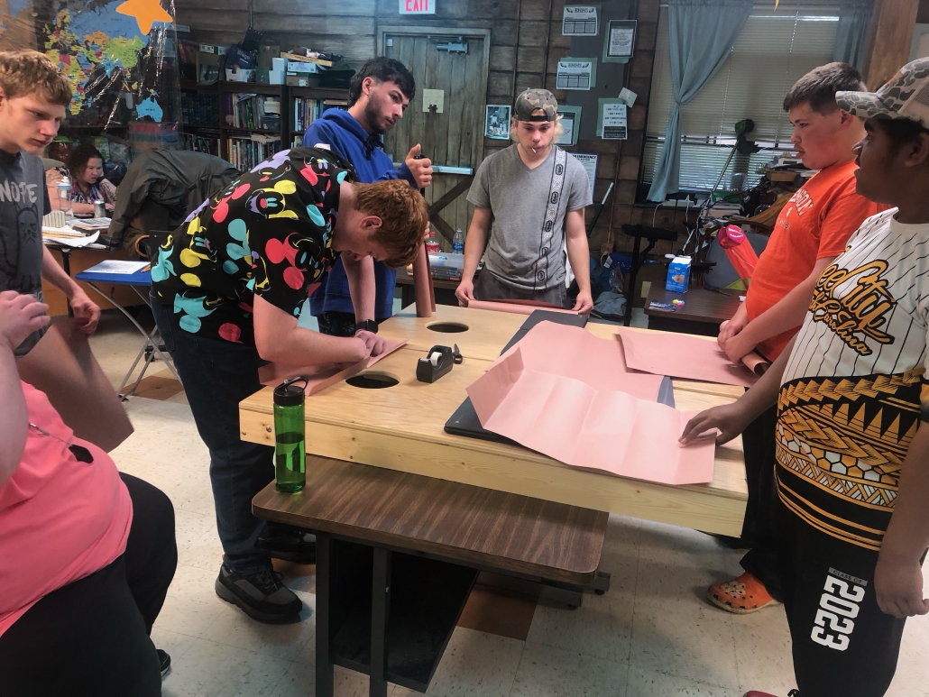 Walker working on some components