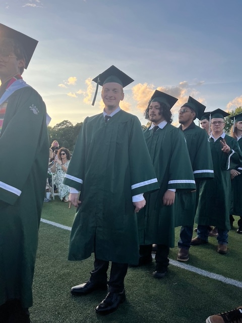 Walker in line to get his diploma