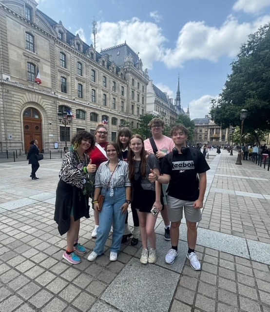 small group photo in streets of Paris