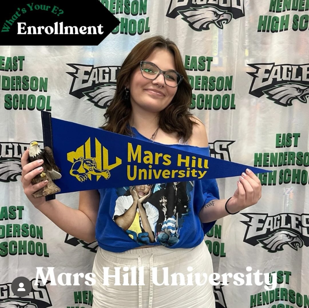 Kale's enrollment photo with pennant