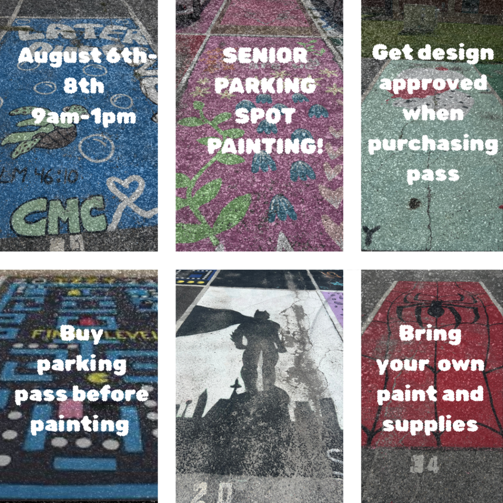 Senior Parking Spot information on parking spot underlay