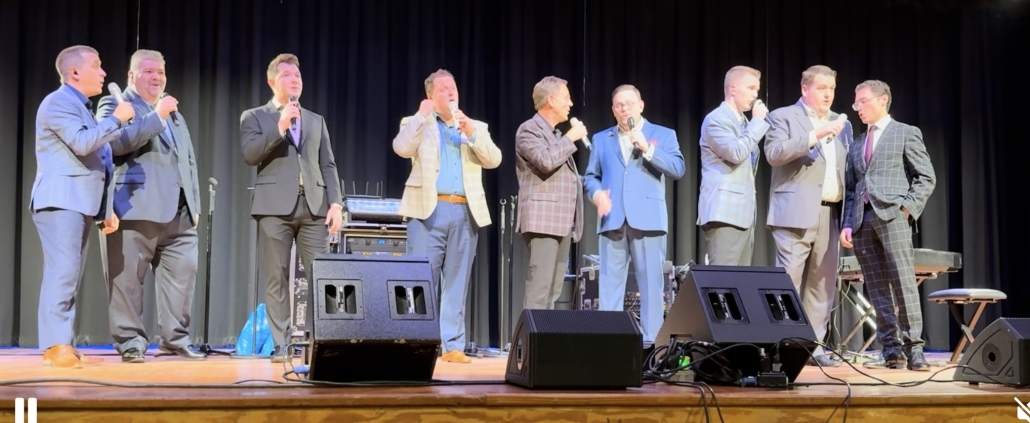 gospel groups combined to sing on stage