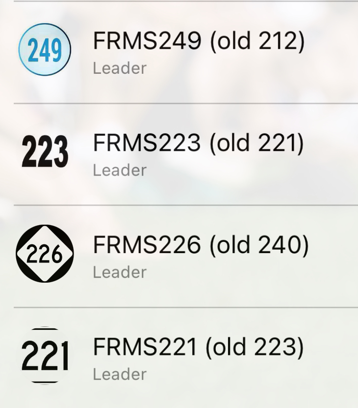 screenshot of TeamReach bus numbers