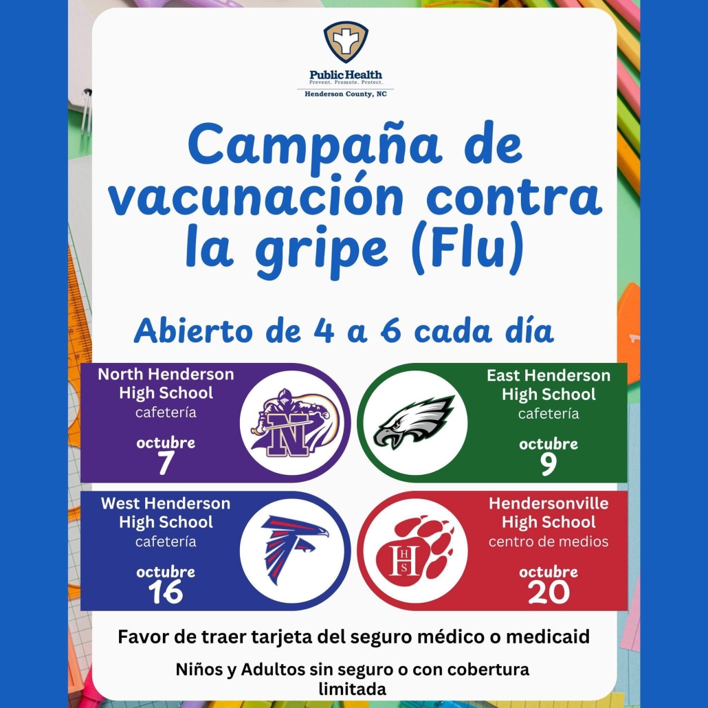 Flu Clinic district flyer in espanol