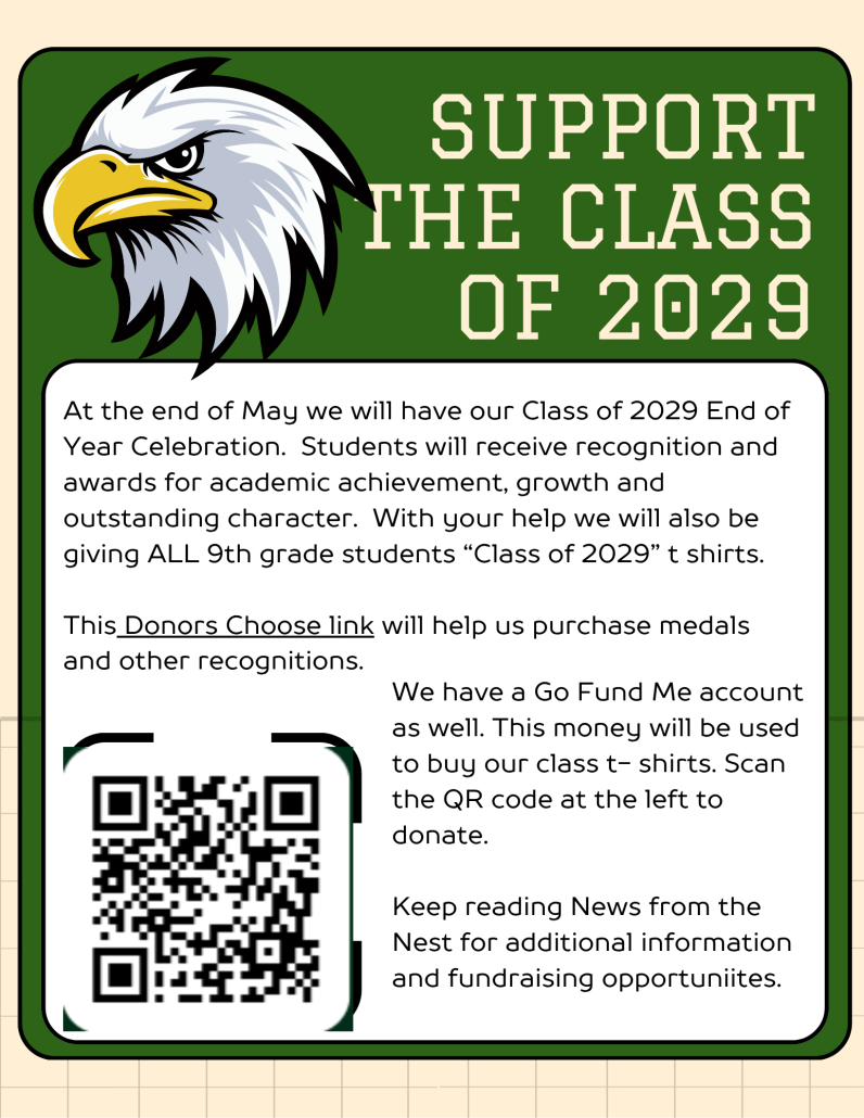 Support the Class of 2029 flyer with QR code