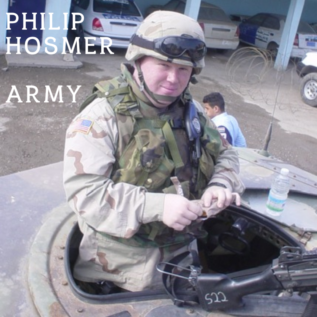 Mr. Hosmer exiting a tank