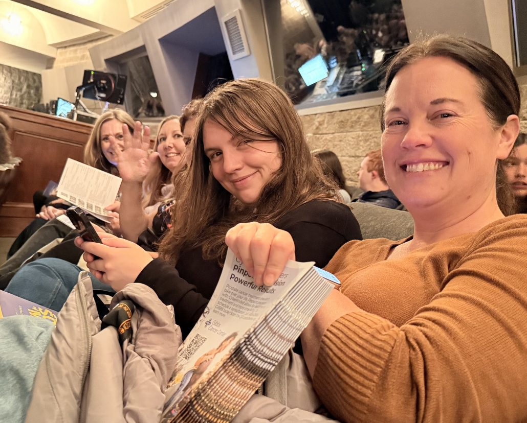 students and chaperones seated for the show