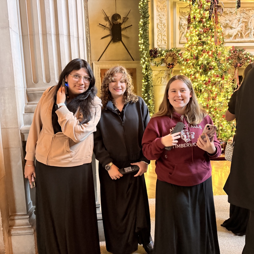 Three students on the tour