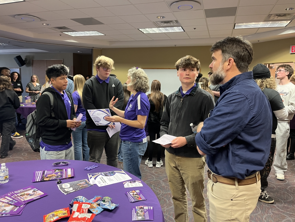 Students networking at the conference