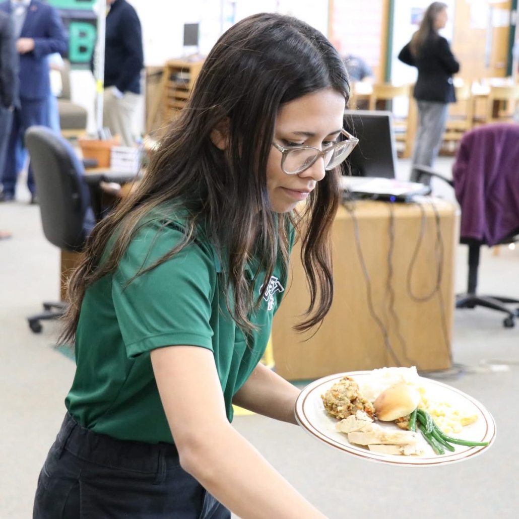 Jade serving herself