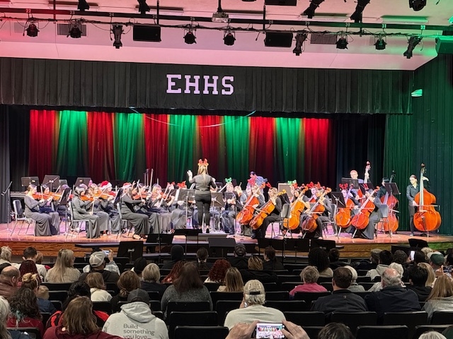 Strings performing on stage at extravaganza
