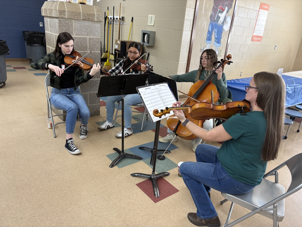 EHHS string quartet playing at HIL