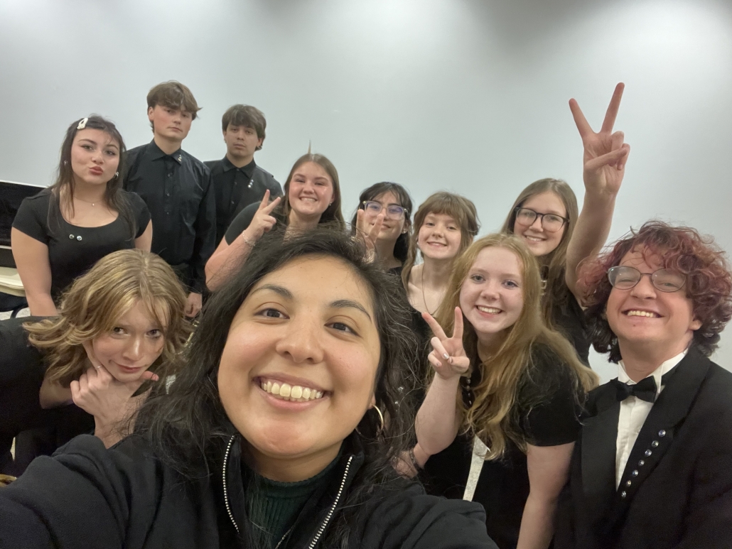 Group selfie with Mrs. Morris