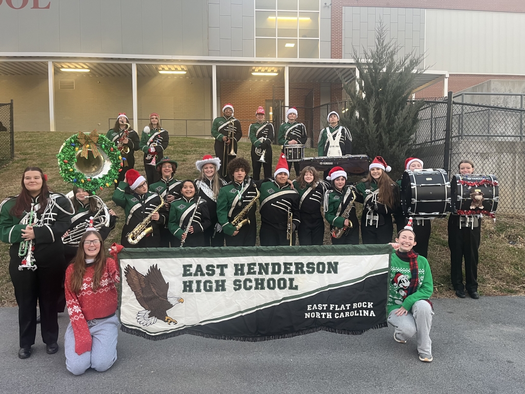 Eagle Regiment group photo with flag