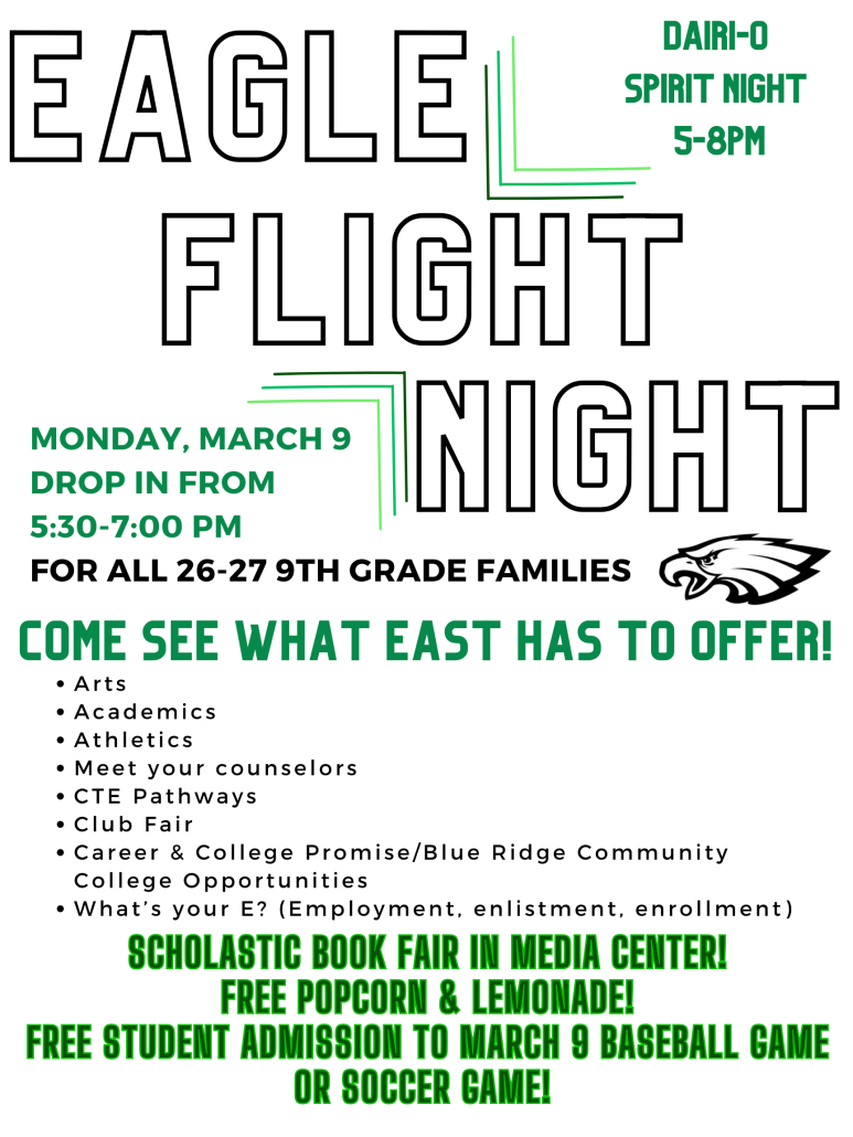 Eagle Flight Night flyer with information and details