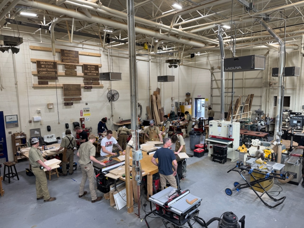 Wide shot of WHHS woodshop