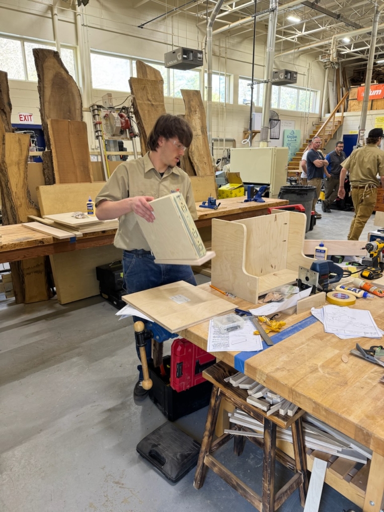 Wyatt assembling a project