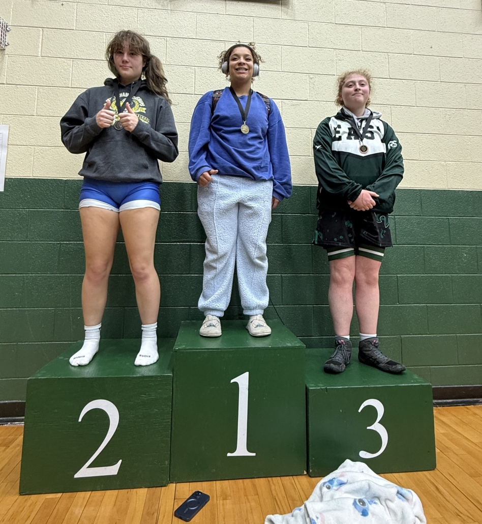 Stella on the winners stand in 3rd place