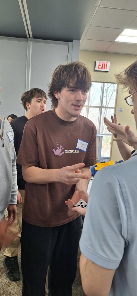 Wyatt discussing card game