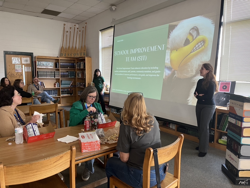 Nicki & Leila presenting to guests