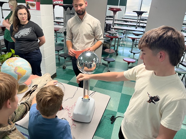 science table with manipulative