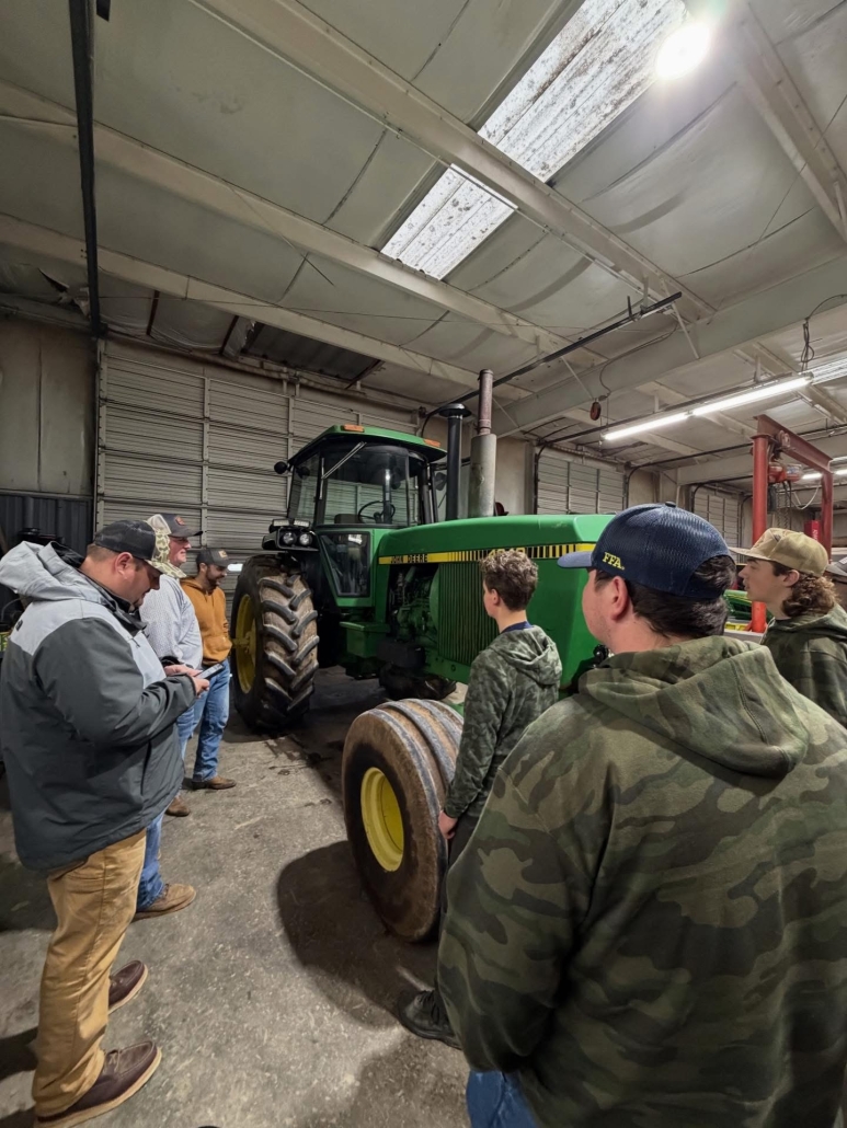Students learning about a tractor 2