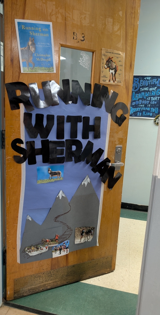 Running with Sherman door decorations