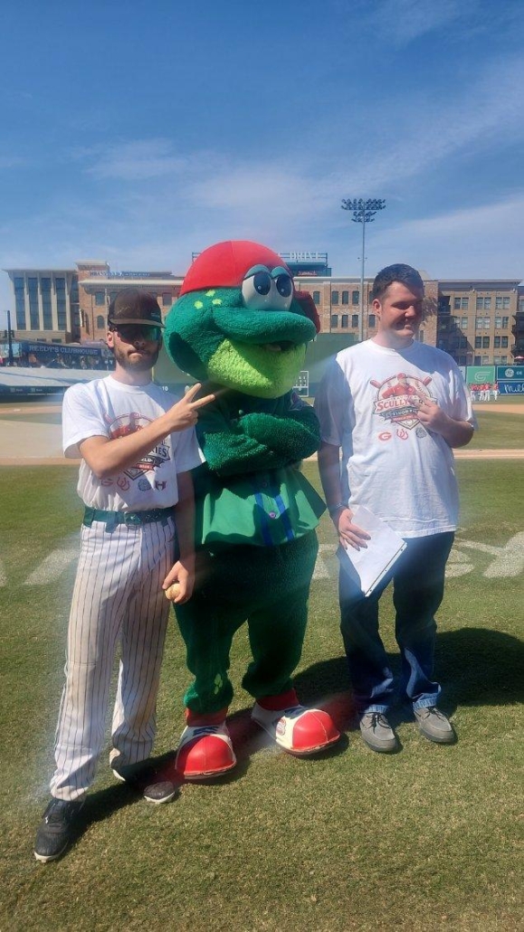 Brody and Nickle with the mascot