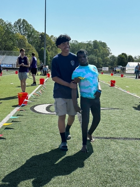 PJ and Will in assisted walk