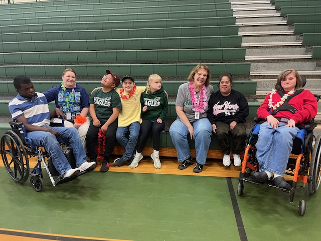 Mrs. Youngblood's Exceptional Eagles on the bleachers