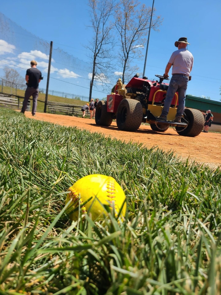 softball on fresh sod