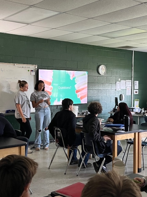 Ella and Makadyn giving a presentation