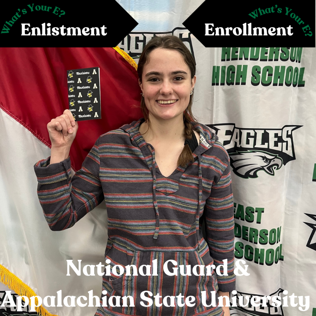 Emiline with NC state flat, notebook and in a "double E" frame