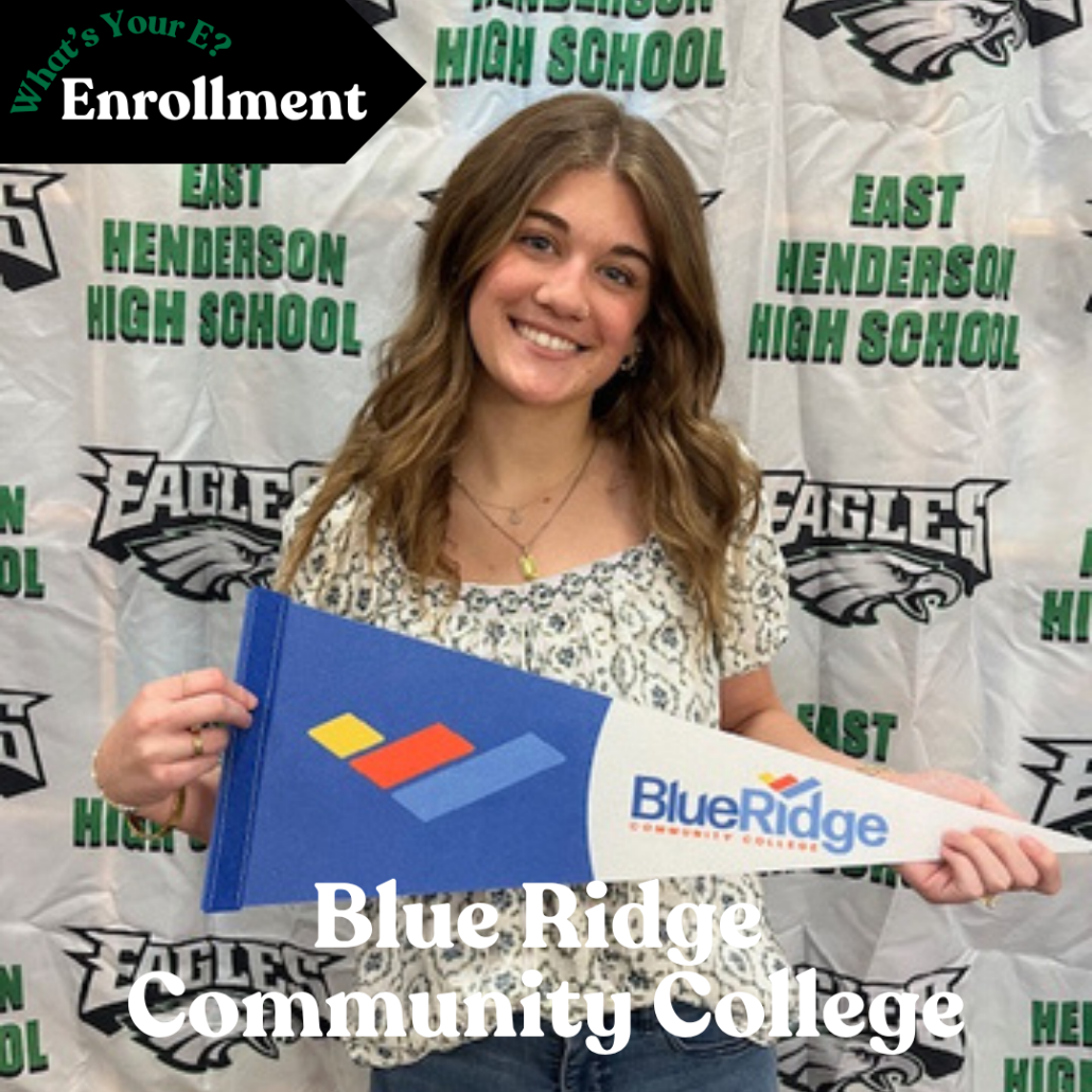 Kadence holding pennant in Enrollment photo