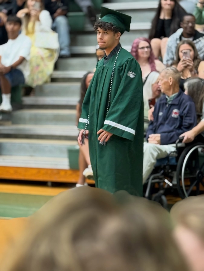 Zayden waiting his turn to walk the stage