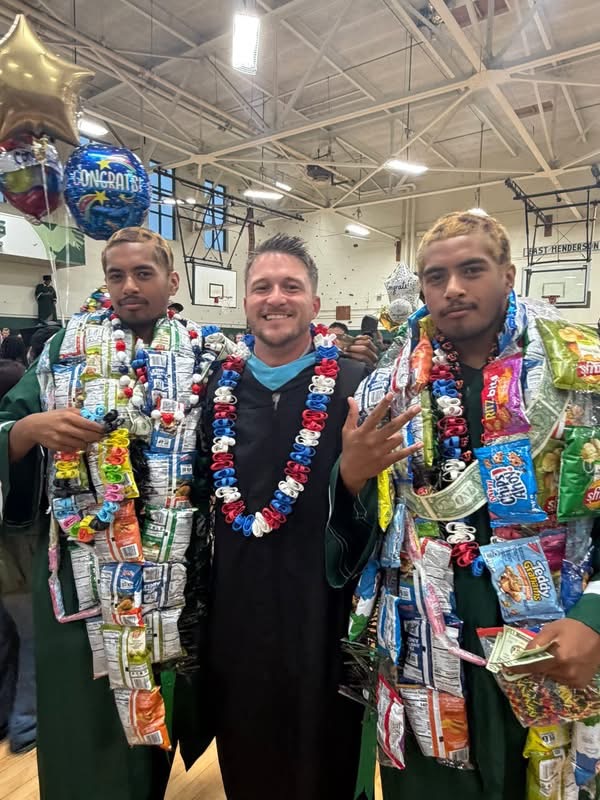 McKyle, Coach Brackett & McKyfer after the ceremony